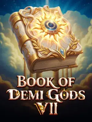 Vorschaubild von Book of Demi Gods VII, Titel mit expandierendem Symbol des Studios Spinomenal
